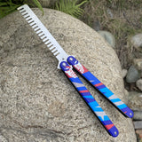 Blunt Blade Stainless Steel Yoru Comb Balisong Butterfly Trainer - Tophatter Daily Deals