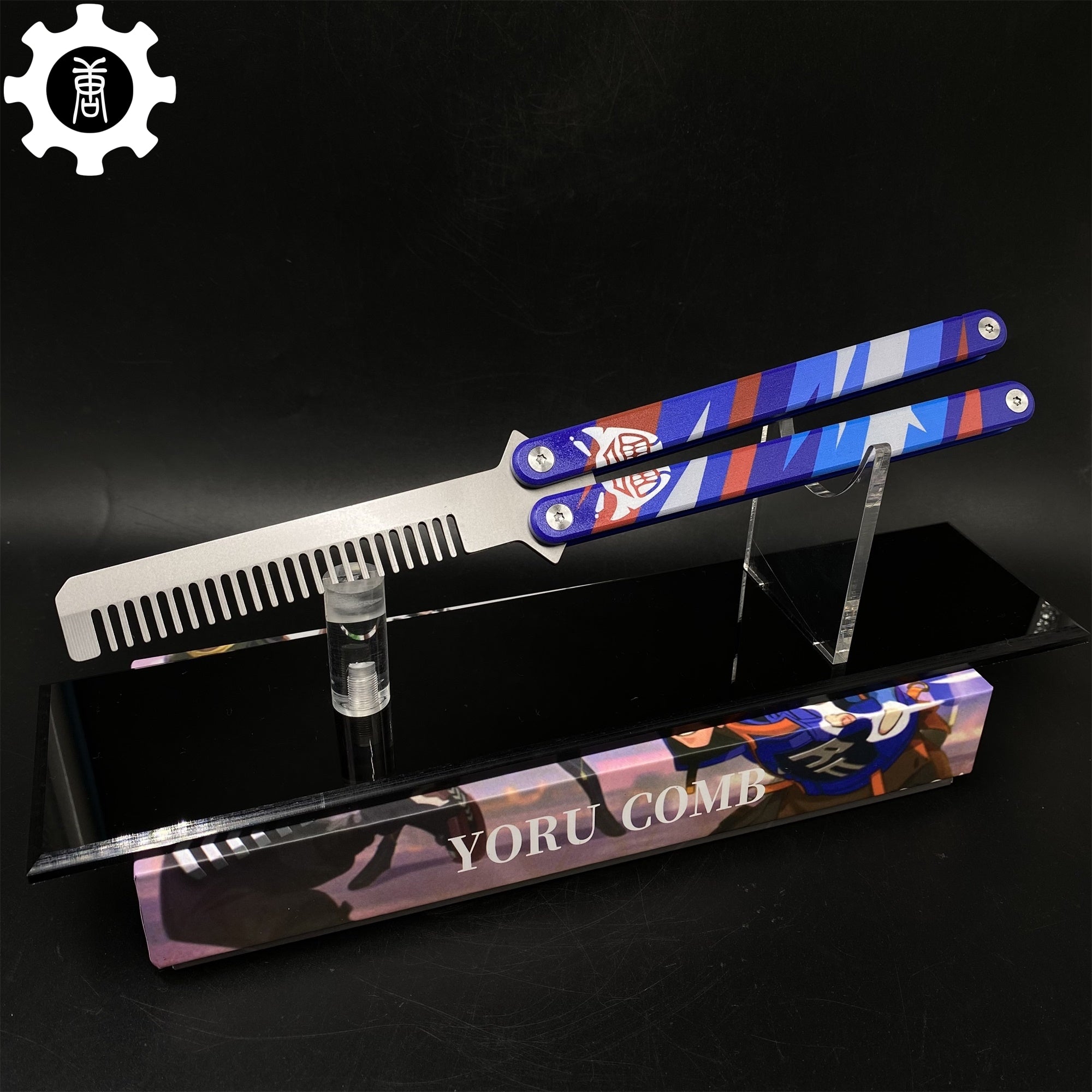 High-End CNC Yoru Comb Aluminum Alloy Handle Yoru Knife Balisong Trainer CNC Yoru Comb & Acrylic Stand - Tophatter Daily Deals