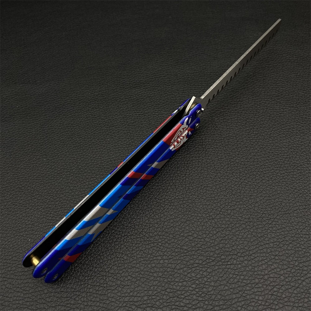 Blunt Blade Stainless Steel Yoru Comb Balisong Butterfly Trainer - Tophatter Daily Deals