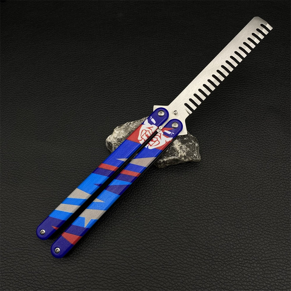 Blunt Blade Stainless Steel Yoru Comb Balisong Butterfly Trainer - Tophatter Daily Deals