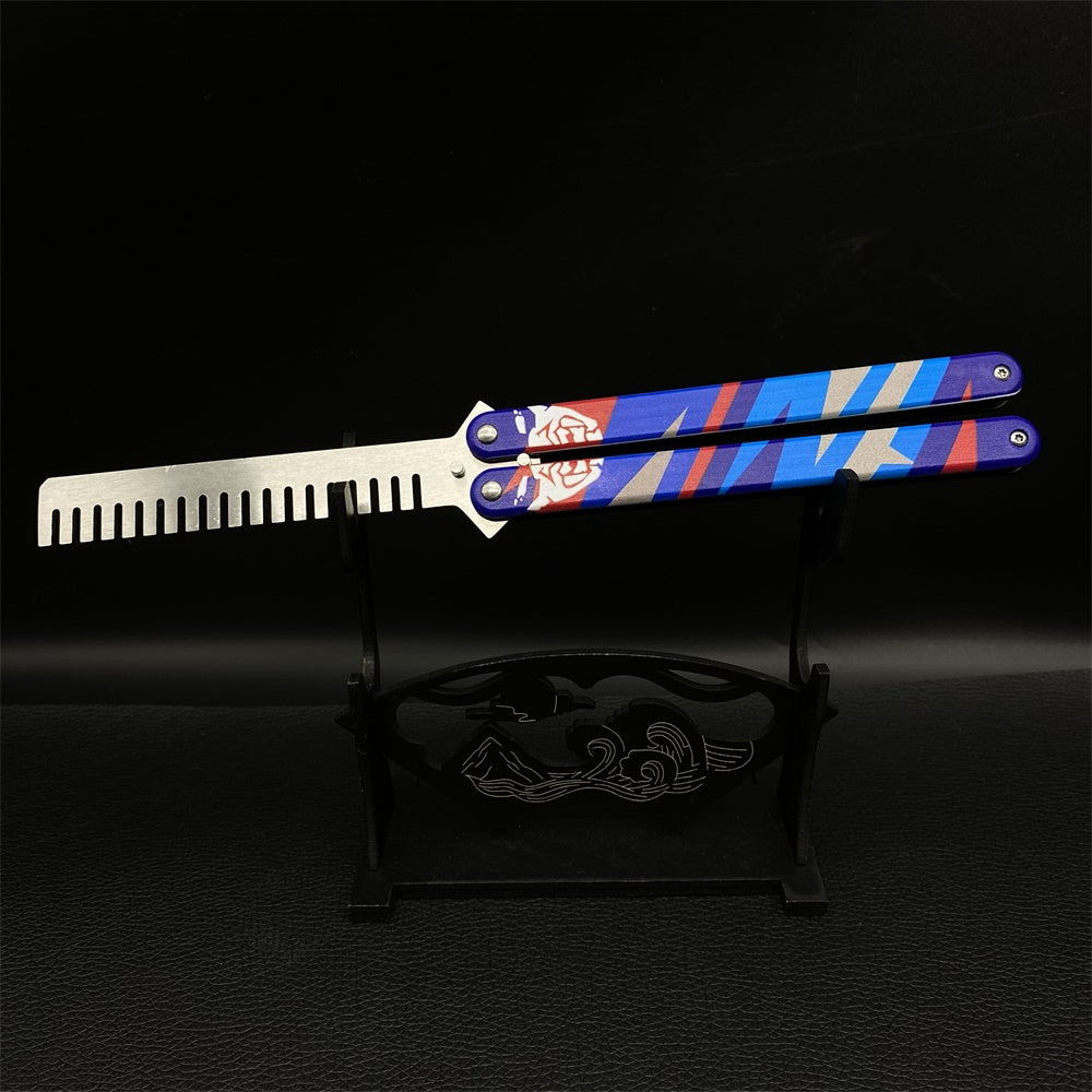 Blunt Blade Stainless Steel Yoru Comb Balisong Butterfly Trainer - Tophatter Daily Deals