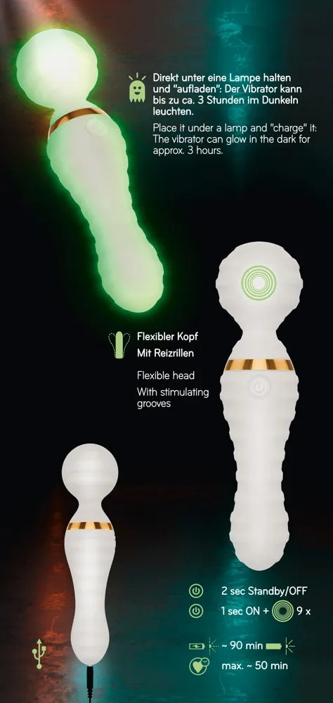 Glow in the Dark Wand Vibrator - Tophatter Daily Deals