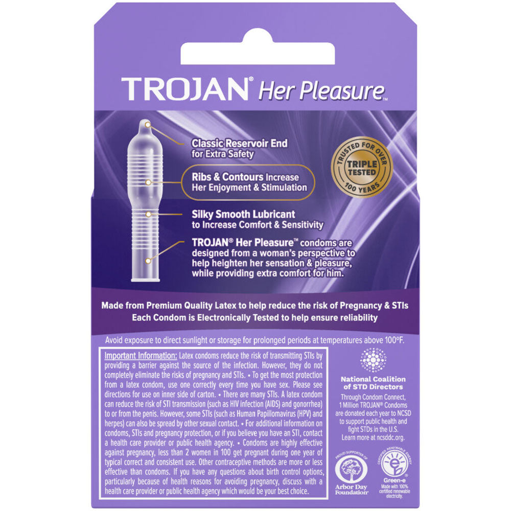 Trojan Her Pleasure Sensations Lubricated Condoms - 3 Pack > Essentials > Condoms - Tophatter Daily Deals