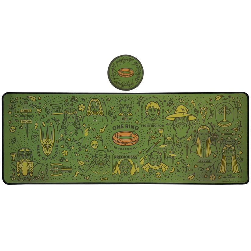 The Lord of the Rings - XL Mouse Mat & Coaster Set Desk Mat - Tophatter Daily Deals