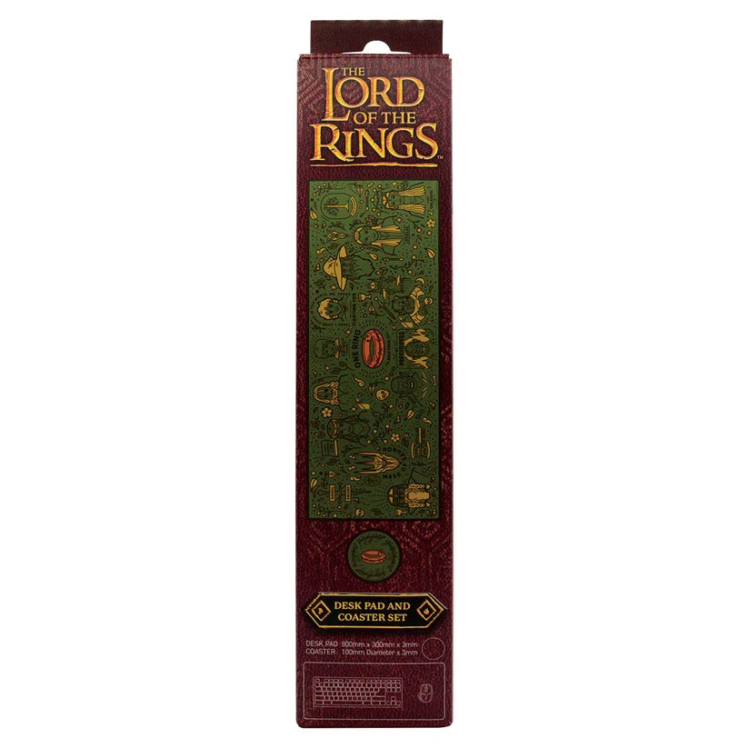 The Lord of the Rings - XL Mouse Mat & Coaster Set Desk Mat - Tophatter Daily Deals