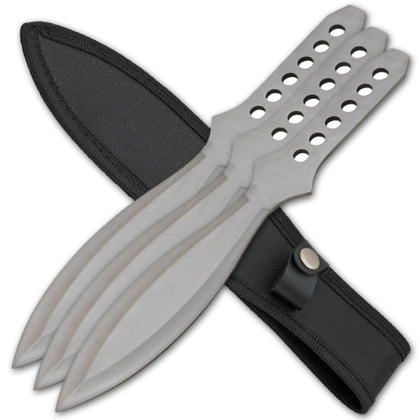 3 Pc Competition Throwing Knife Set - Silver Collectible Weapons - Tophatter Daily Deals