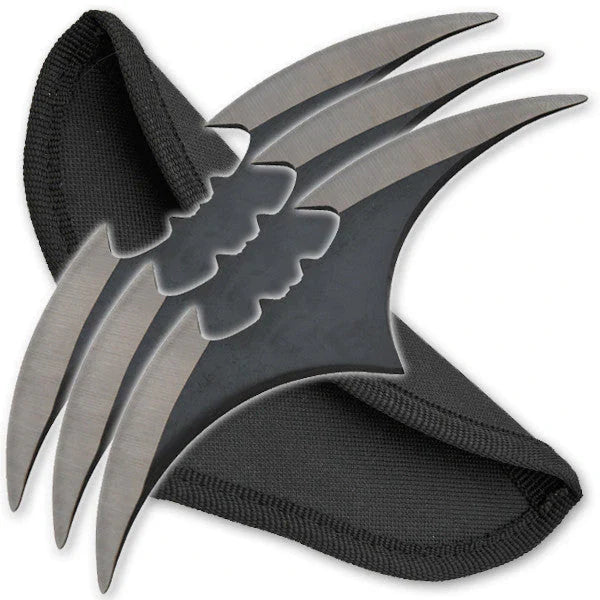 5.5" Three Piece Two-Toned Bat Throwing Blades - Tophatter Daily Deals