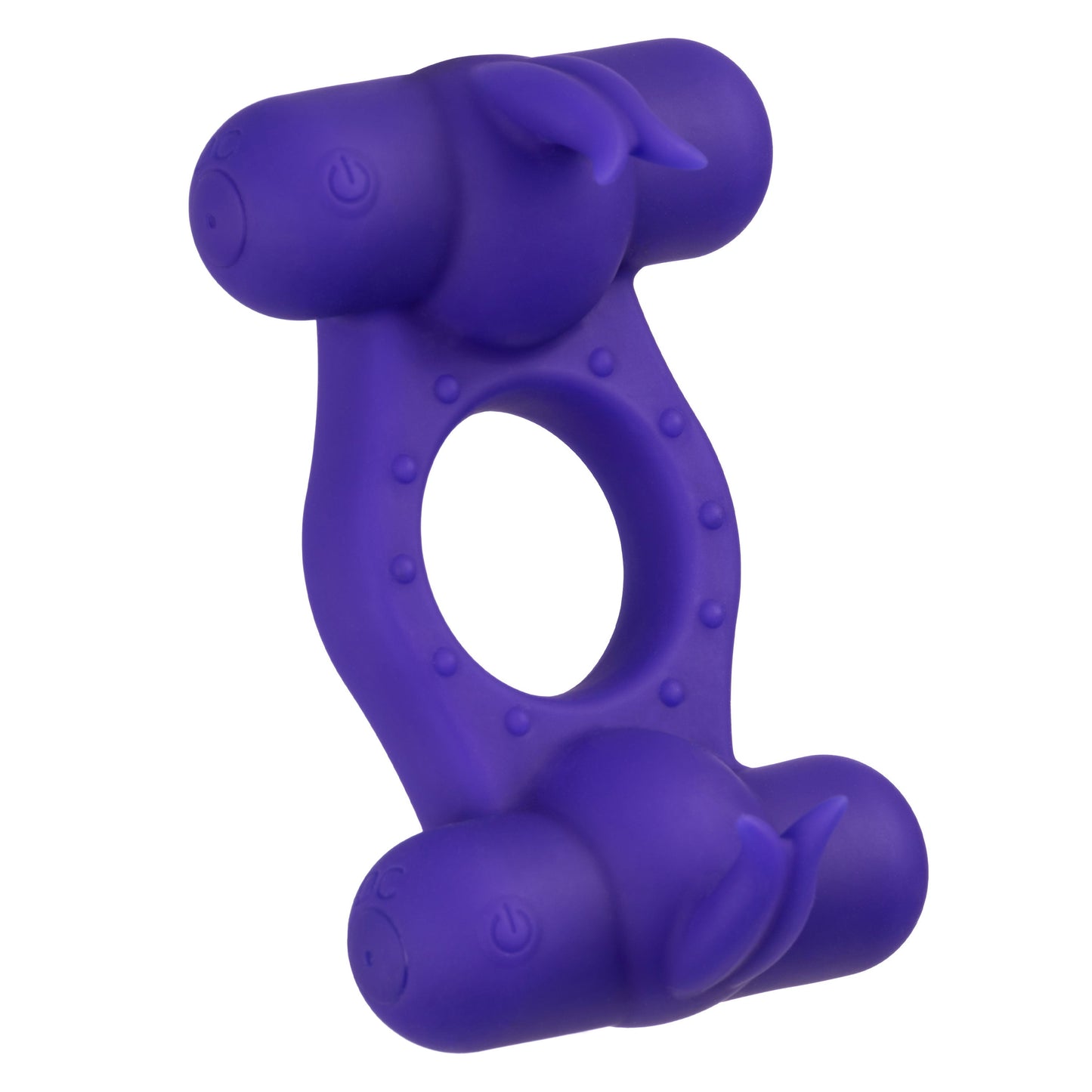 Silicone Triple Orgasm Enhancer in Purple with 12 Vibration Functions and Dual Independent Motors > Cock Ring > Vibrating - Tophatter Daily Deals