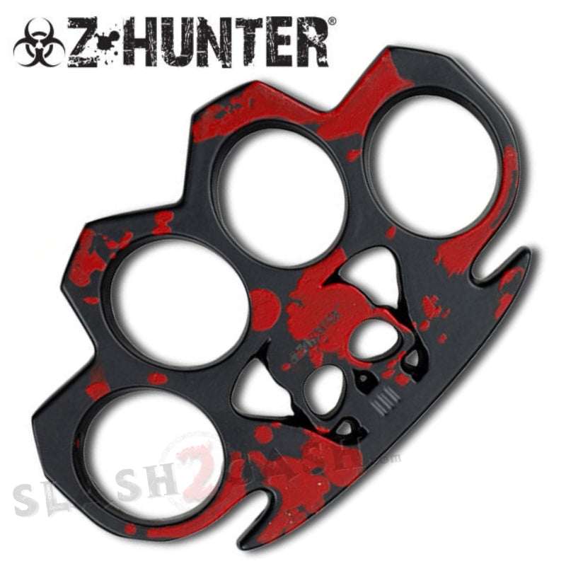 Z-Hunter Zombie Brass Knuckles Skull Paperweight - Red Belt Buckle - Tophatter Daily Deals