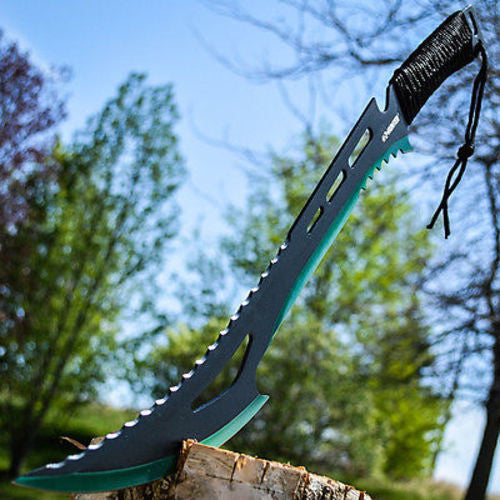 24" FULL TANG Tactical Survival Zombie MACHETE w/ Sheath Knife Sword Knife-Machete - Tophatter Daily Deals