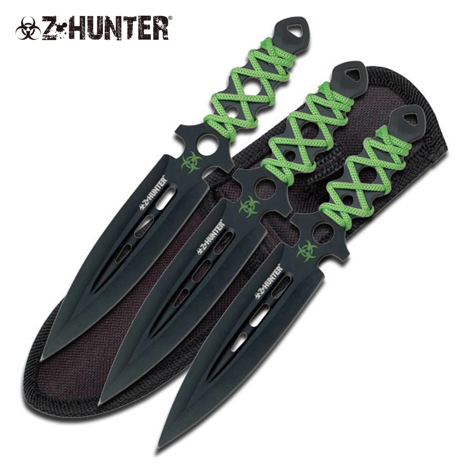 Cord Wrapped Zombie Throwing Knife 3 Pc Set 7.5" Overall - Tophatter's Guns'N'Weapons Store - FREE SHIPPING Collectible Weapons - Tophatter Daily Deals