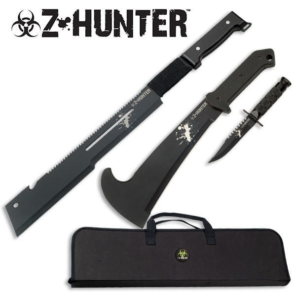 ZOMBIE Hunting Apocalypse Combat Survival Knife SET With Case Collectible Weapons - Tophatter Daily Deals
