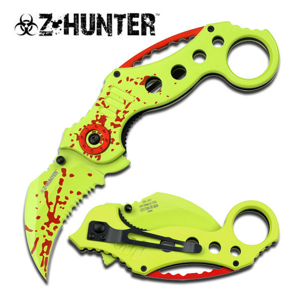 Zombie Hunter Spring Assist - Karambit Tactical Knife - Tophatter's Inc. Weapons Store Online Collectible Weapons - Tophatter Daily Deals