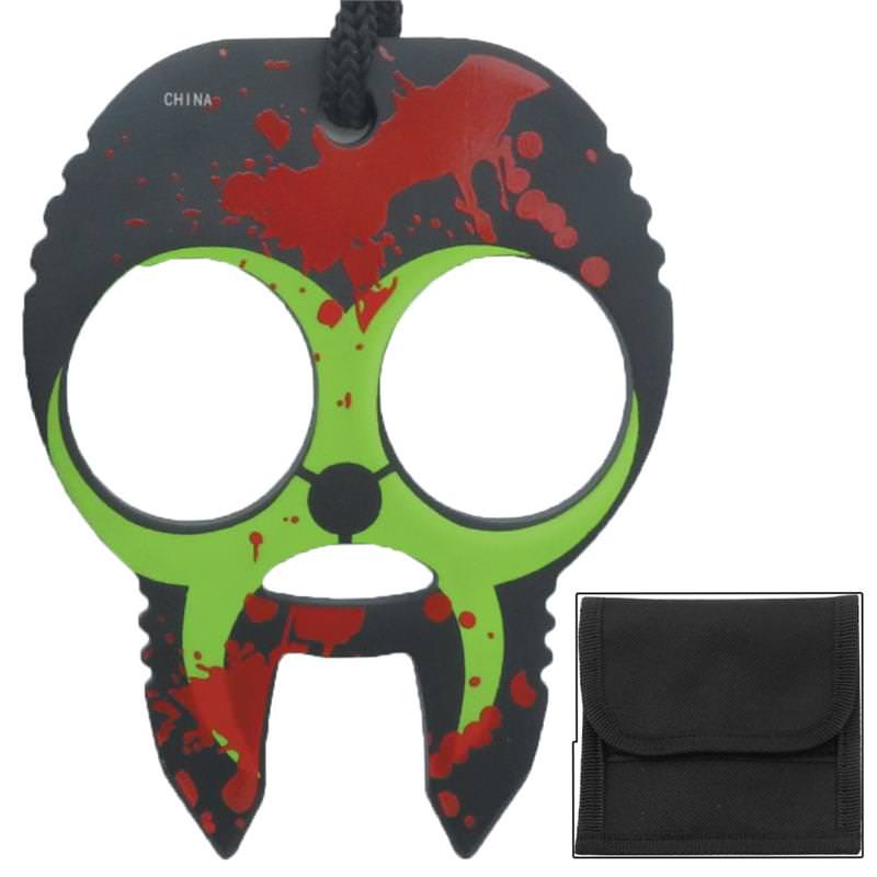 Zombie Clobbering Skull 2 Finger Self Defense Knuckles Black Collectible Weapons - Tophatter Daily Deals
