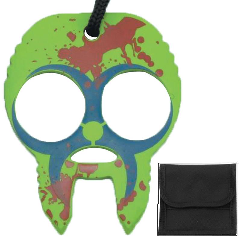 Zombie Clobbering Skull 2 Finger Self Defense Knuckles Blue - Tophatter's Army Products & Self Defense Collectible Weapons - Tophatter Daily Deals