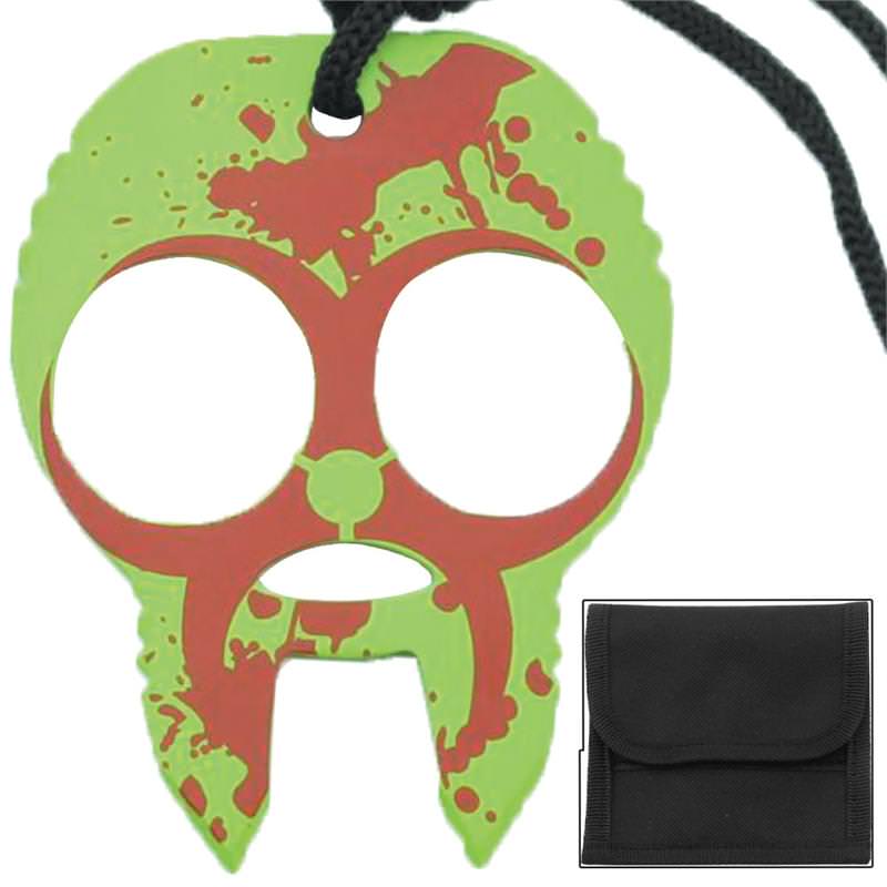 Zombie Clobbering Skull 2 Finger Self Defense Knuckles Red Collectible Weapons - Tophatter Daily Deals