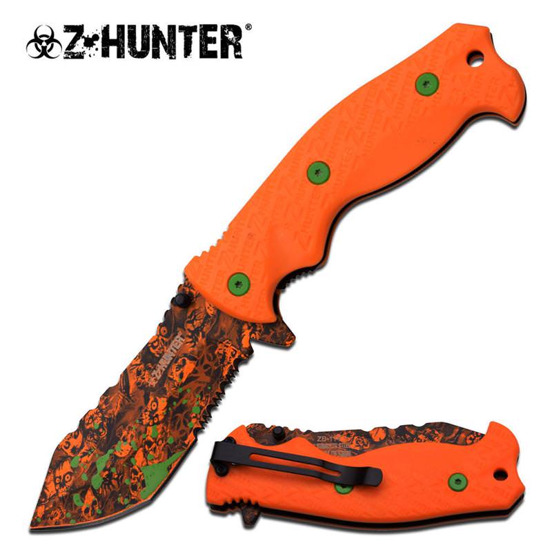 5 Inch Closed Skull Orange Spring Assisted Opening Knife - Tophatter's Guns'N'Weapons Store Collectible Weapons - Tophatter Daily Deals