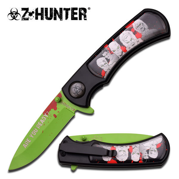8 Inch Overall Length Zombie Spring Assisted Knife - Tophatter's Inc. Weapons Store Online Collectible Weapons - Tophatter Daily Deals
