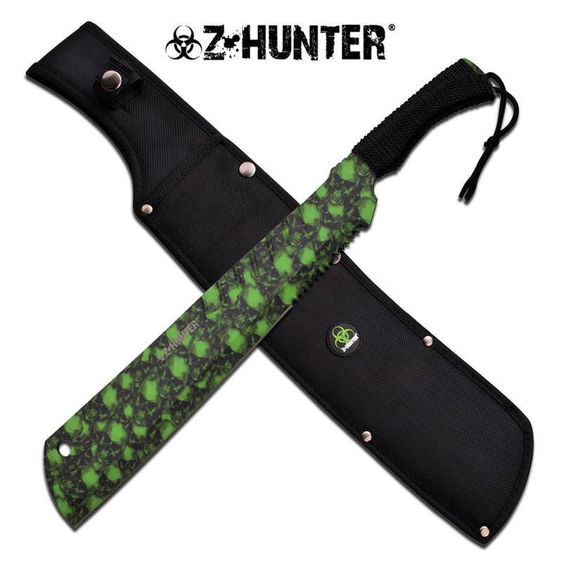 Z Hunter Classic Zombie Green And Black Handle Machete - Tophatter's Guns'N'Weapons Store Collectible Weapons - Tophatter Daily Deals