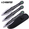 7.5" Black 3pc Set Tactical Combat Zombie Throwing Set With Sheath - Tophatter's Army Products & Self Defense Collectible Weapons - Tophatter Daily Deals
