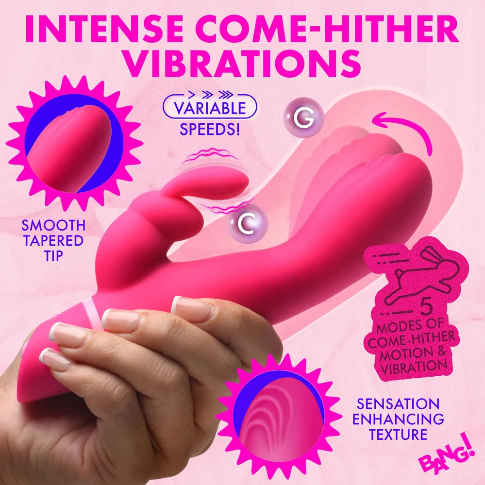 Come Hither Silicone Rabbit Vibrator – Dual Motor Stimulation Rabbit Vibrator > Vibrators > Ladies > Rabbit - Tophatter Daily Deals