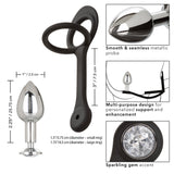 Star Fucker Mini Plug Black Silicone Dual Enhancer with Metal Probe and Sparkling Gem Base > Anal Range > Prostate Plugs - Tophatter Daily Deals