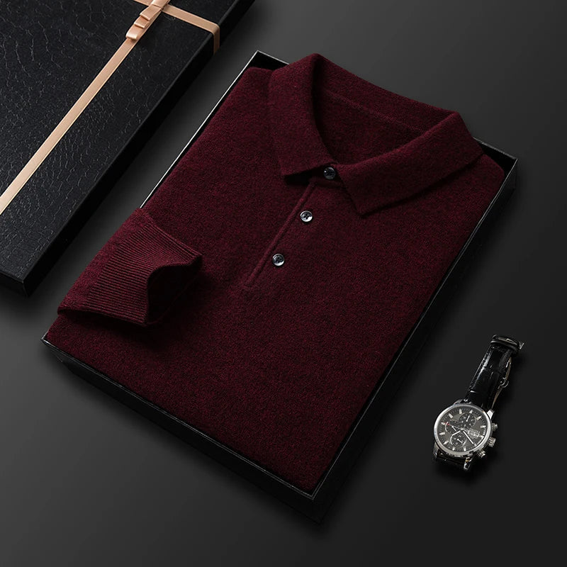 Soft Classic Men's Polo Sweater - Long Sleeve Knit, Casual - Tophatter Daily Deals