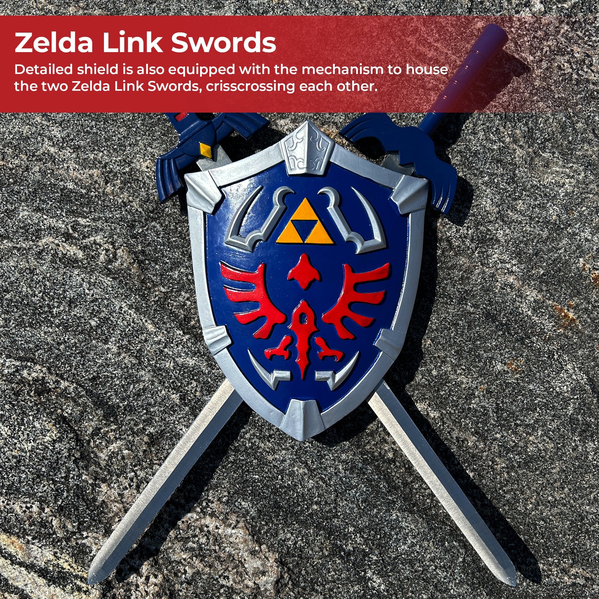 Zelda Hylian Shield & Swords Wall Display Set swords - Tophatter Daily Deals