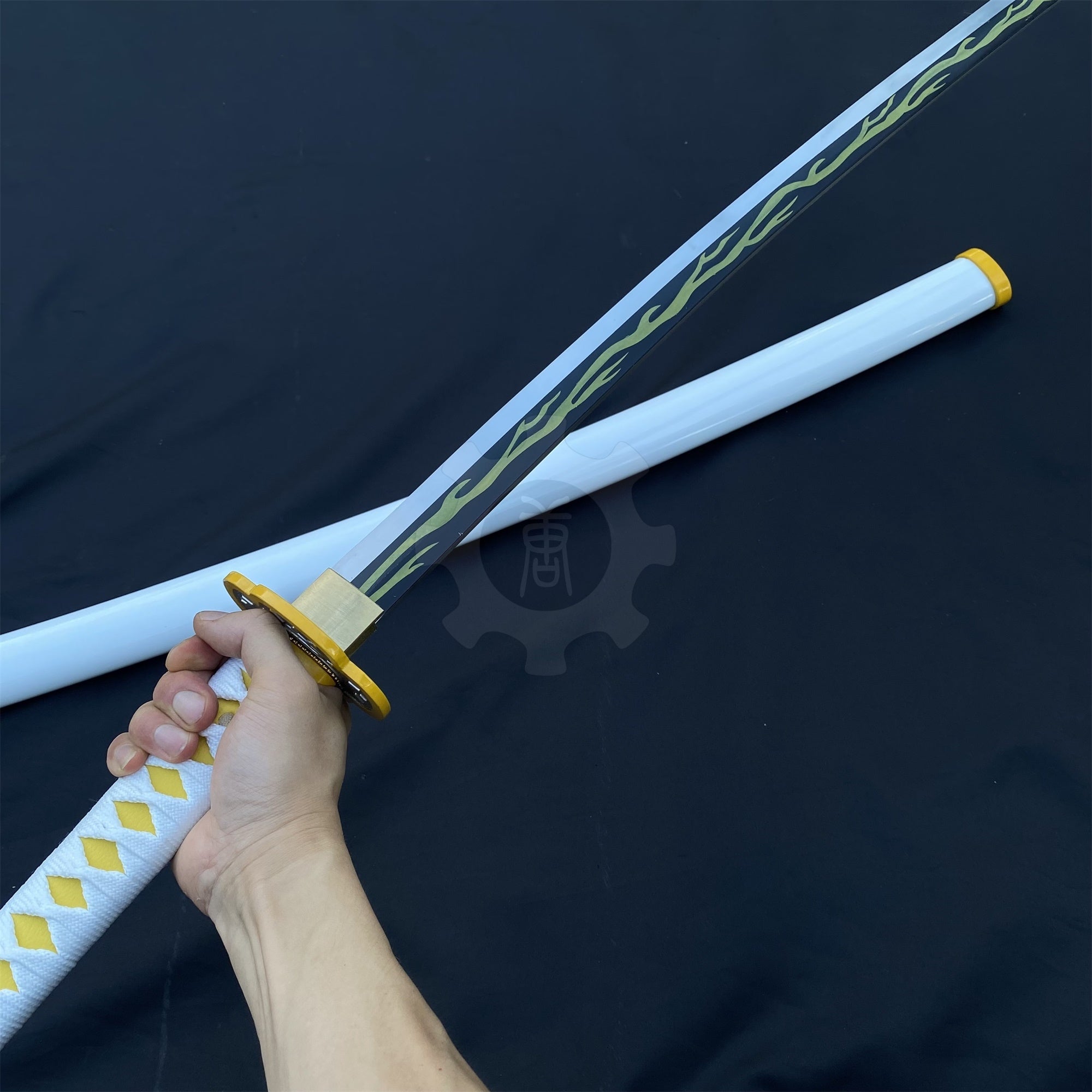Zenitsu Nichirin Sword Katana Carbon Steel 1045 Version - Tophatter Daily Deals