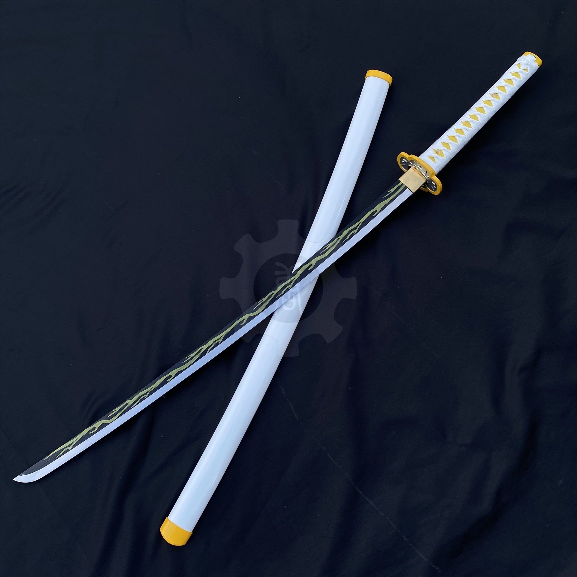 Zenitsu Nichirin Sword Katana Carbon Steel 1045 Version - Tophatter Daily Deals