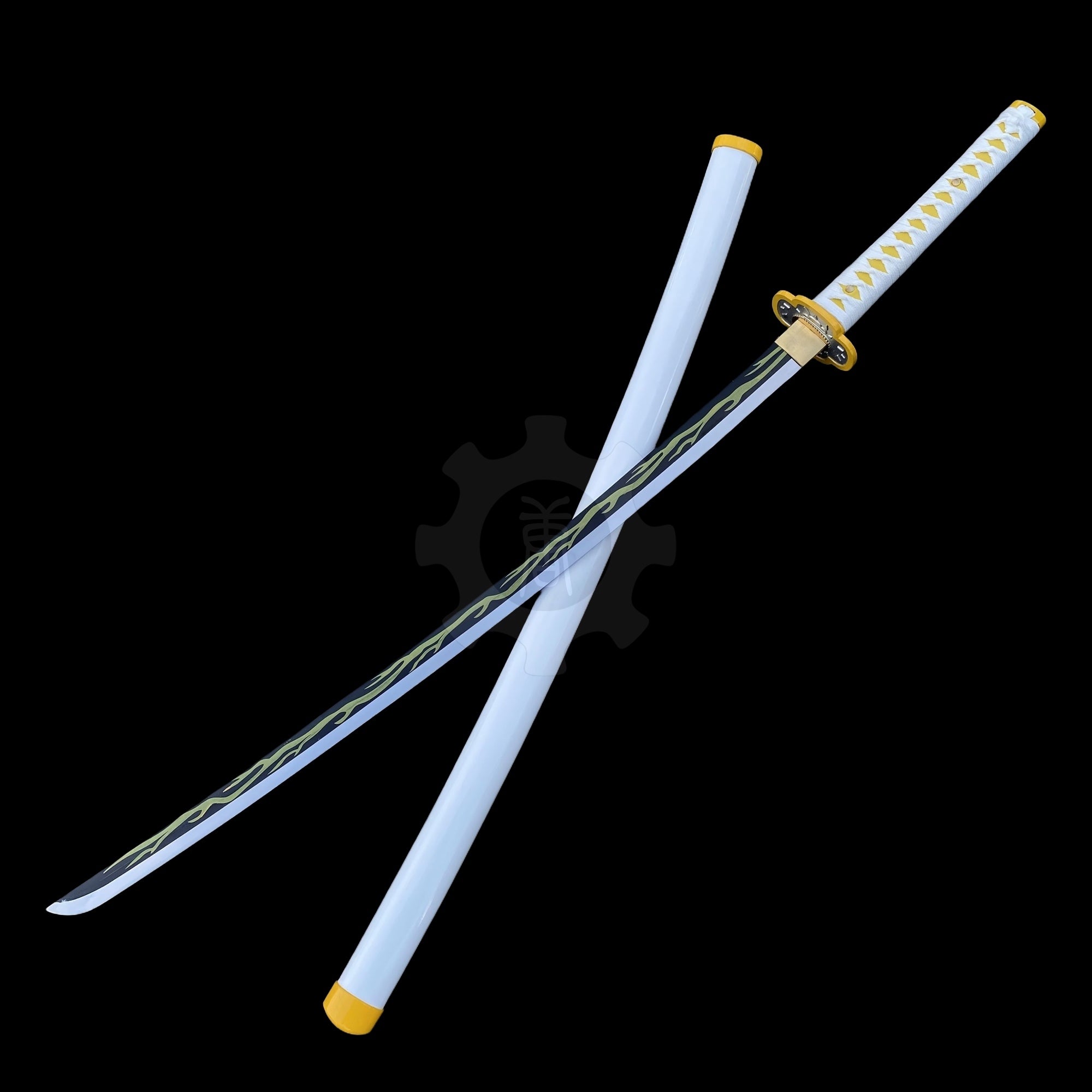 Zenitsu Nichirin Sword Katana Carbon Steel 1045 Version - Tophatter Daily Deals