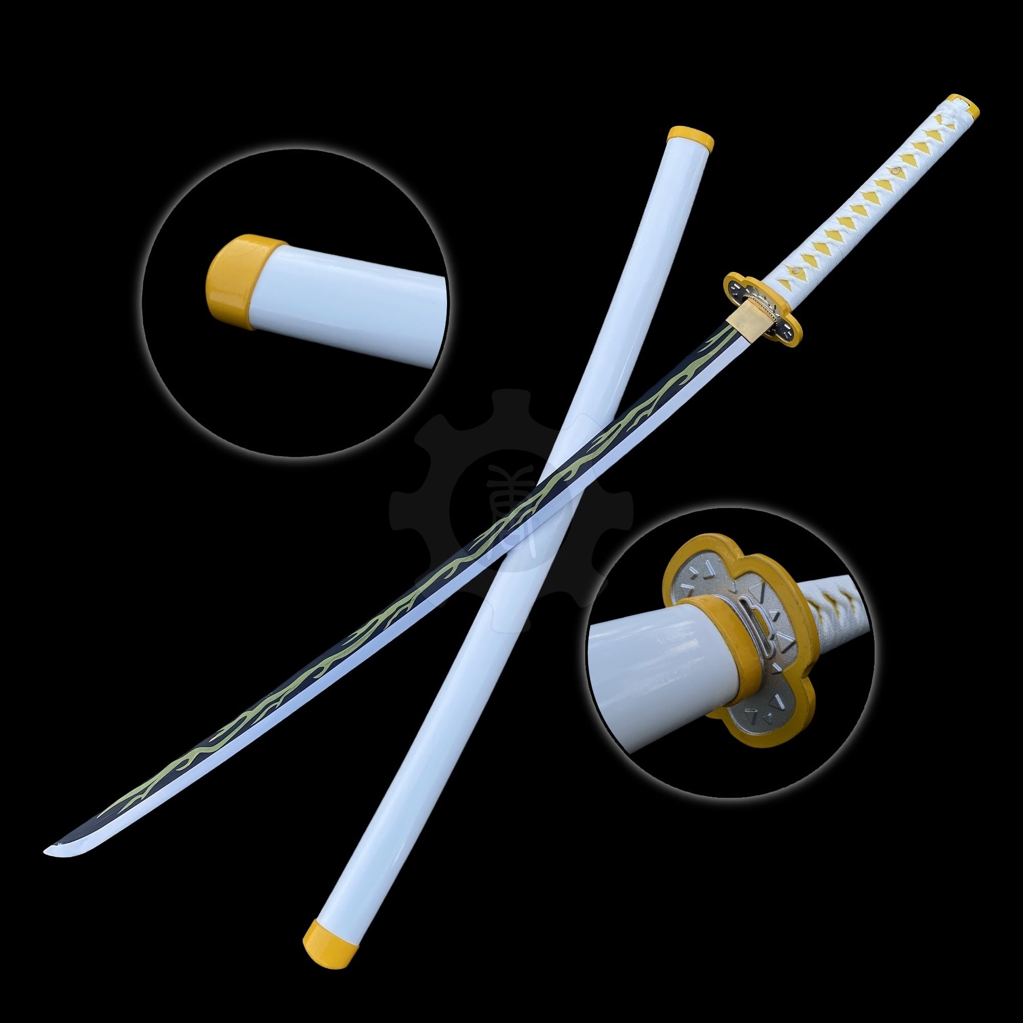 Zenitsu Nichirin Sword Katana Carbon Steel 1045 Version - Tophatter Daily Deals