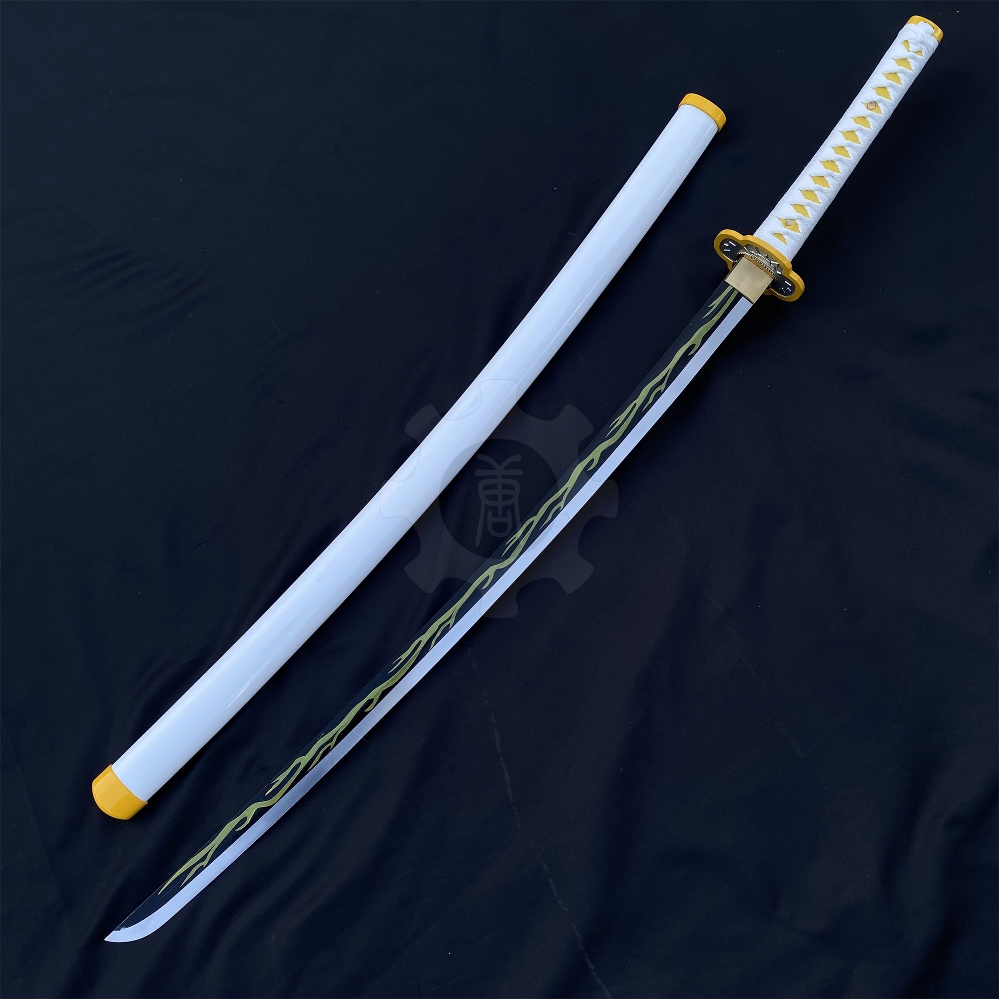 Zenitsu Nichirin Sword Katana Carbon Steel 1045 Version - Tophatter Daily Deals