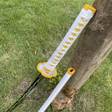 Zenitsu Nichirin Sword Katana Carbon Steel 1045 Version - Tophatter Daily Deals