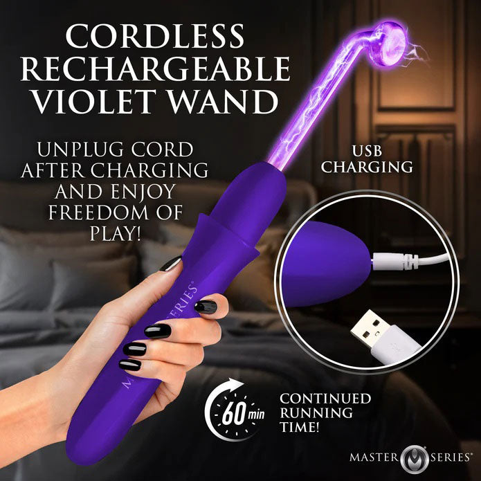 Elektrawand Rechargeable Violet Wand (Purple) – Cordless Electro Stimulation Wand with Attachments E-STIM TOYS - Tophatter Daily Deals