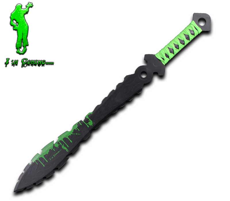 I'm Coming.... Zombie Killer Full Tang Fantasy Machete Ninja Sword Collectible Weapons - Tophatter Daily Deals