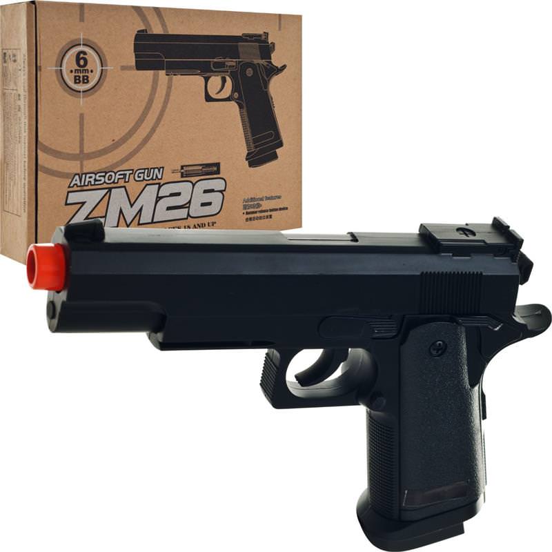 ZM26 1911 FPS-245 Metal Body Spring Airsoft Handgun Pistol Collectible Weapons - Tophatter Daily Deals