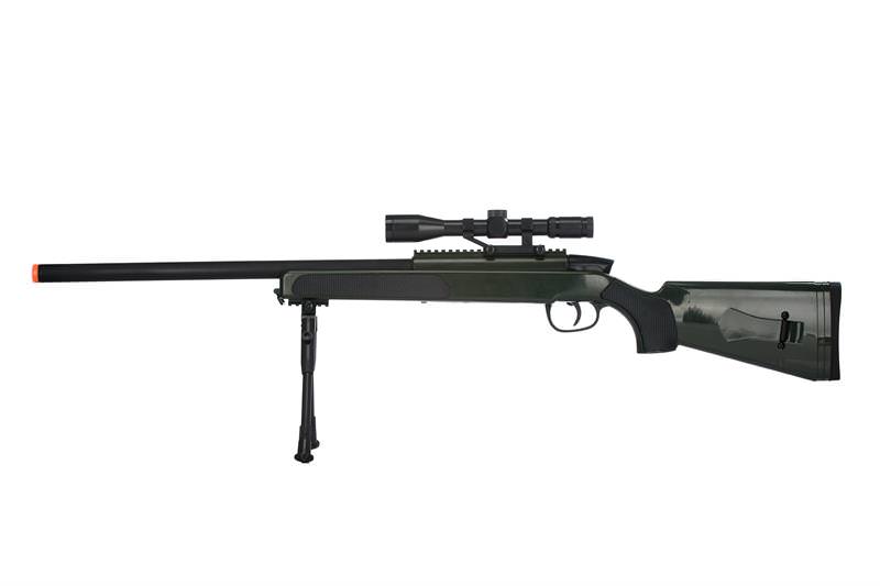 415 FPS Airsoft MK51 Bolt Action Sniper Rifle W/ Scope & Bi-Pod - Olive Drab Collectible Weapons - Tophatter Daily Deals