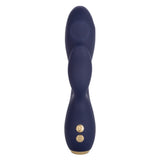 Chic Blossom Navy Blue Flexible Silicone Dual Motor Vibrator with Gold Accents, 10 Speeds, Waterproof and Rechargeable > Vibrators > Ladies > Rabbit - Tophatter Daily Deals