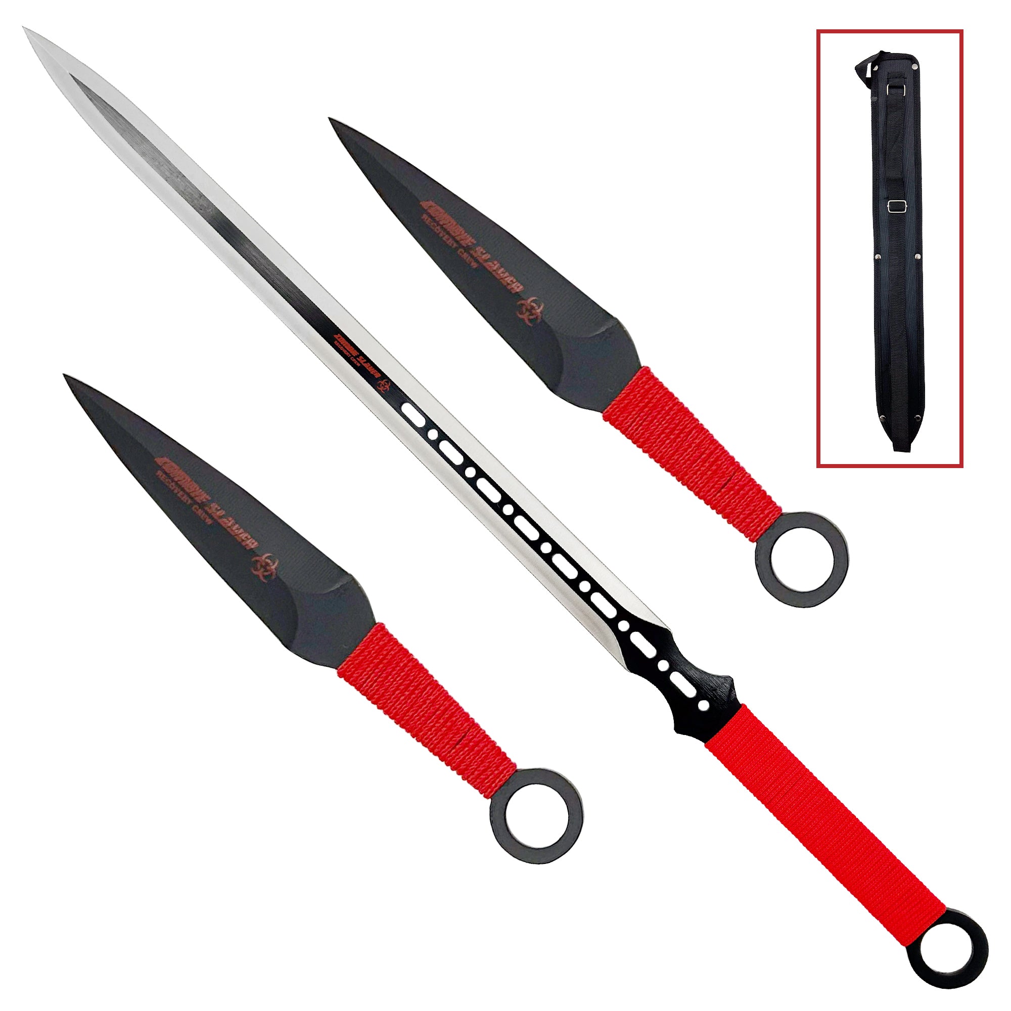 Zombie Slayer Recovery Crew Ninja Sword Throwing Knife Set swords - Tophatter Daily Deals