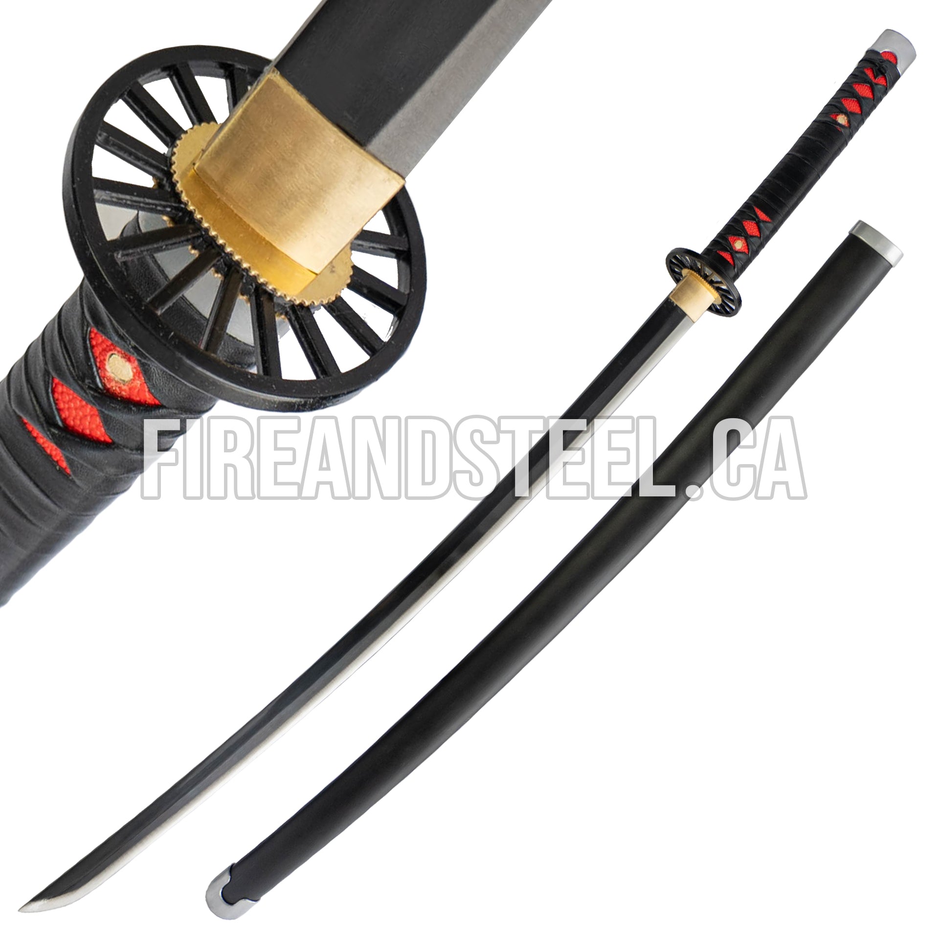 Tanjiro Kamado's Black Nichirin Katana (Battle Ready) 2nd Edition Anime Sword - Tophatter Daily Deals