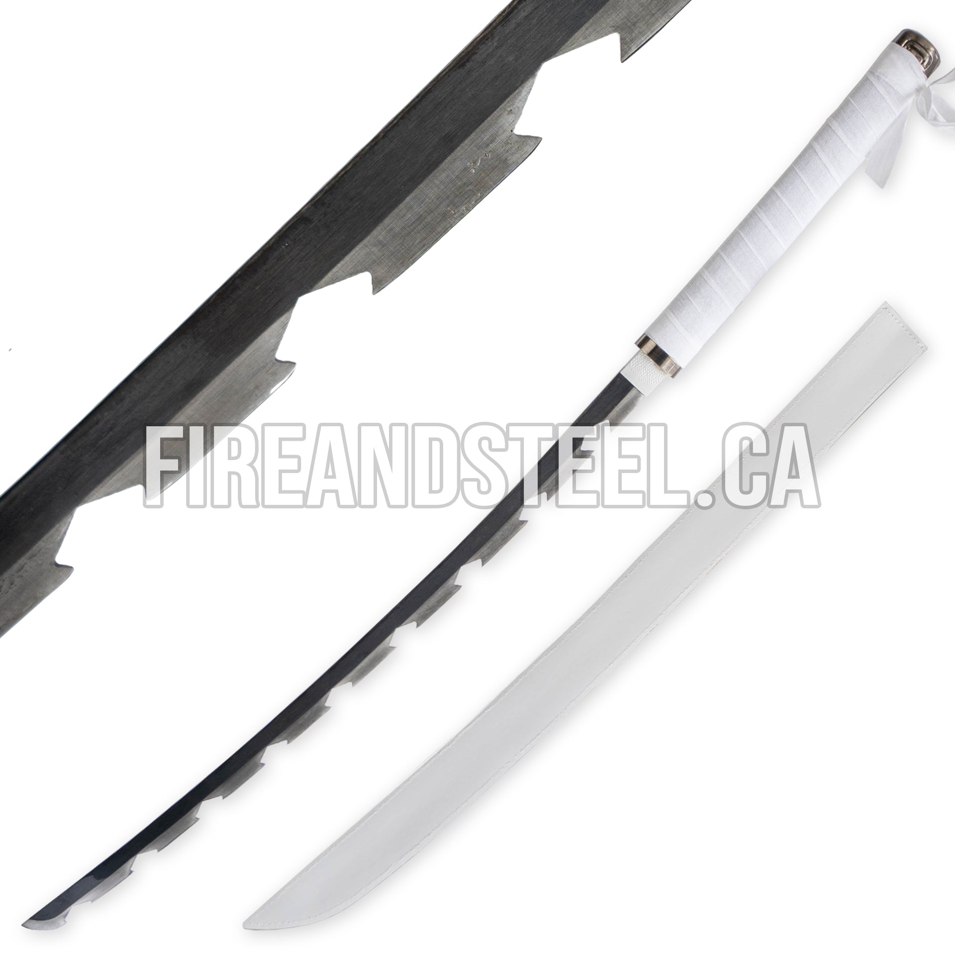 Inosuke Hashibira's Indigo-Gray Nichirin Katana 2nd Edition Anime Sword - Tophatter Daily Deals
