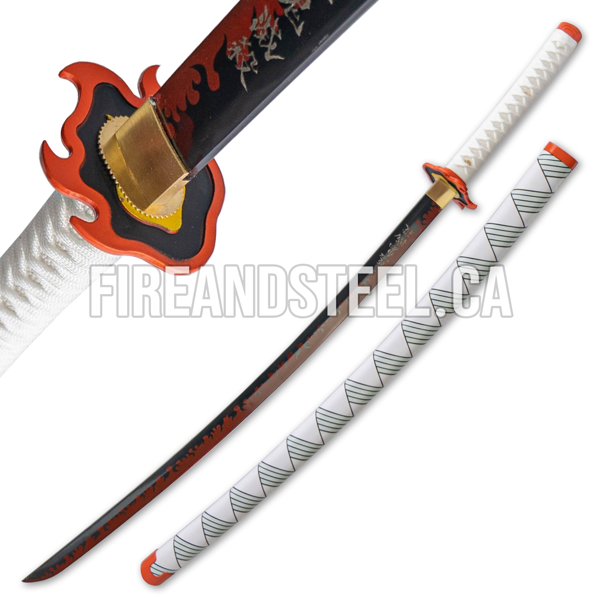 Kyojuro Rengoku's Red Nichirin Katana (Battle Ready) 2nd Edition Anime Sword - Tophatter Daily Deals