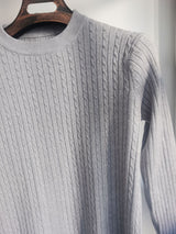 Fitted Men's Knit Sweater - Slim Cable Knit, Cotton, Casual - Tophatter Daily Deals