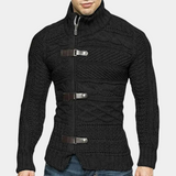 Warm Men’s Turtleneck Sweater - Shawl Collar, Merino Black - Tophatter Daily Deals