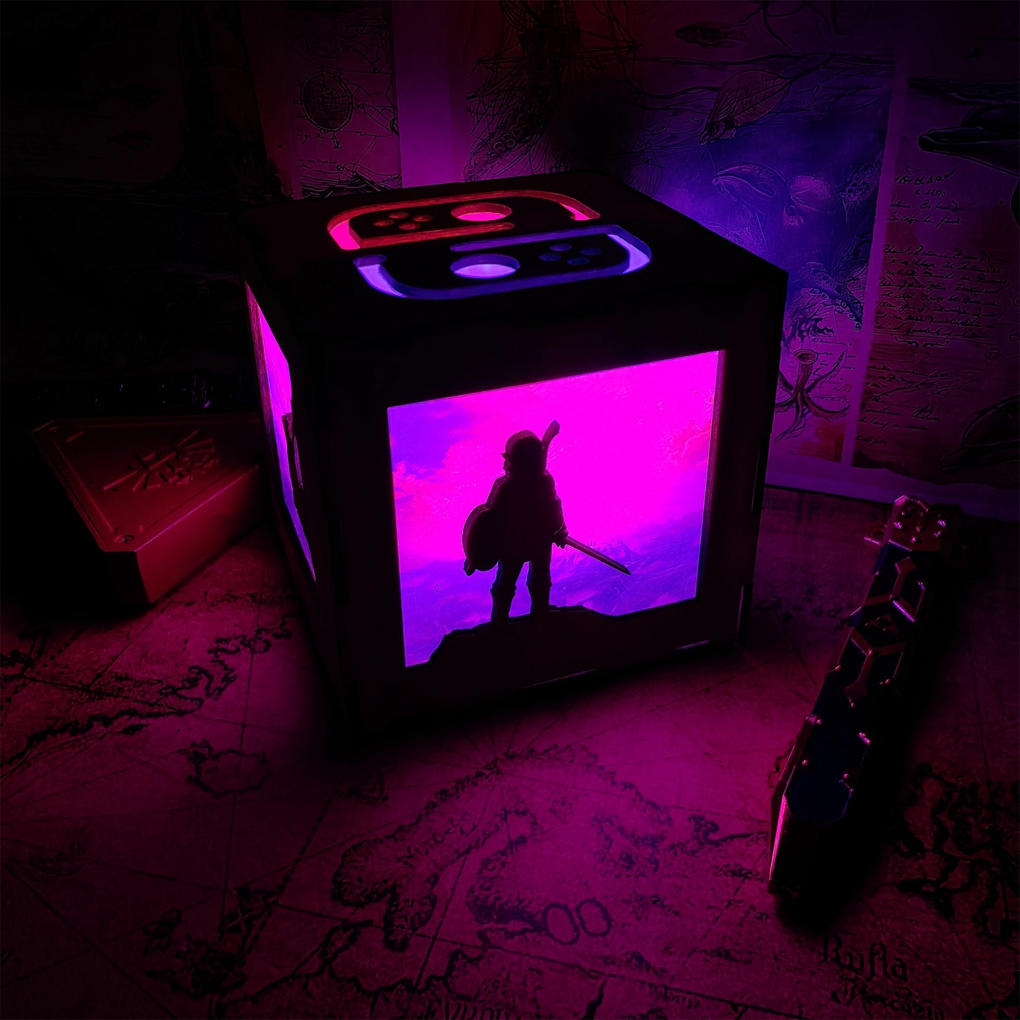 Link Figures Wood Cube Light Desk Decor - Tophatter Daily Deals