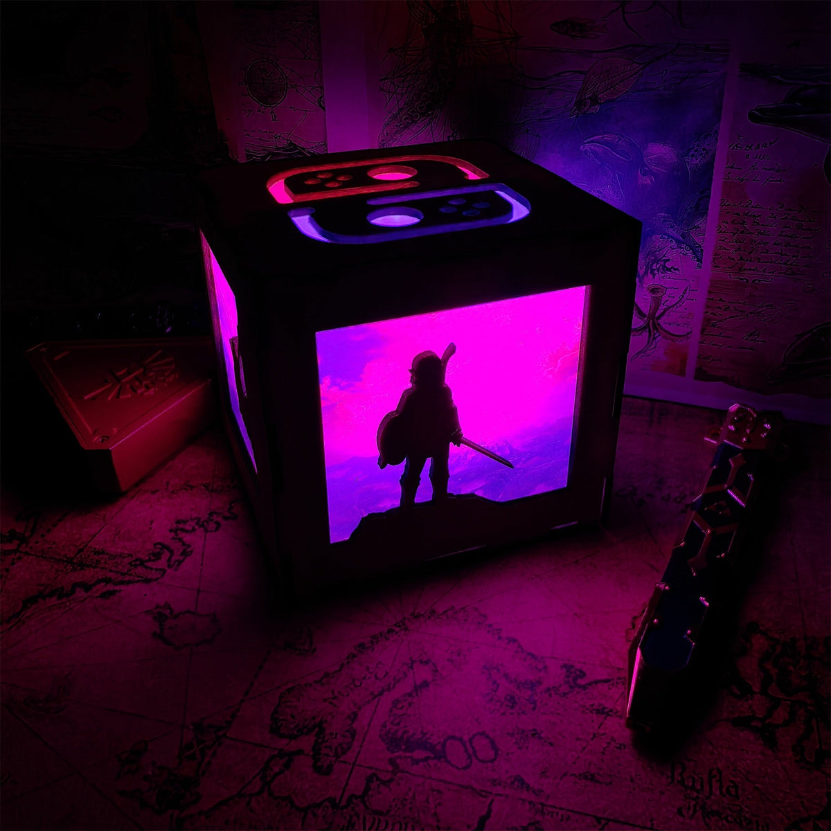 Link Figures Wood Cube Light Desk Decor - Tophatter Daily Deals