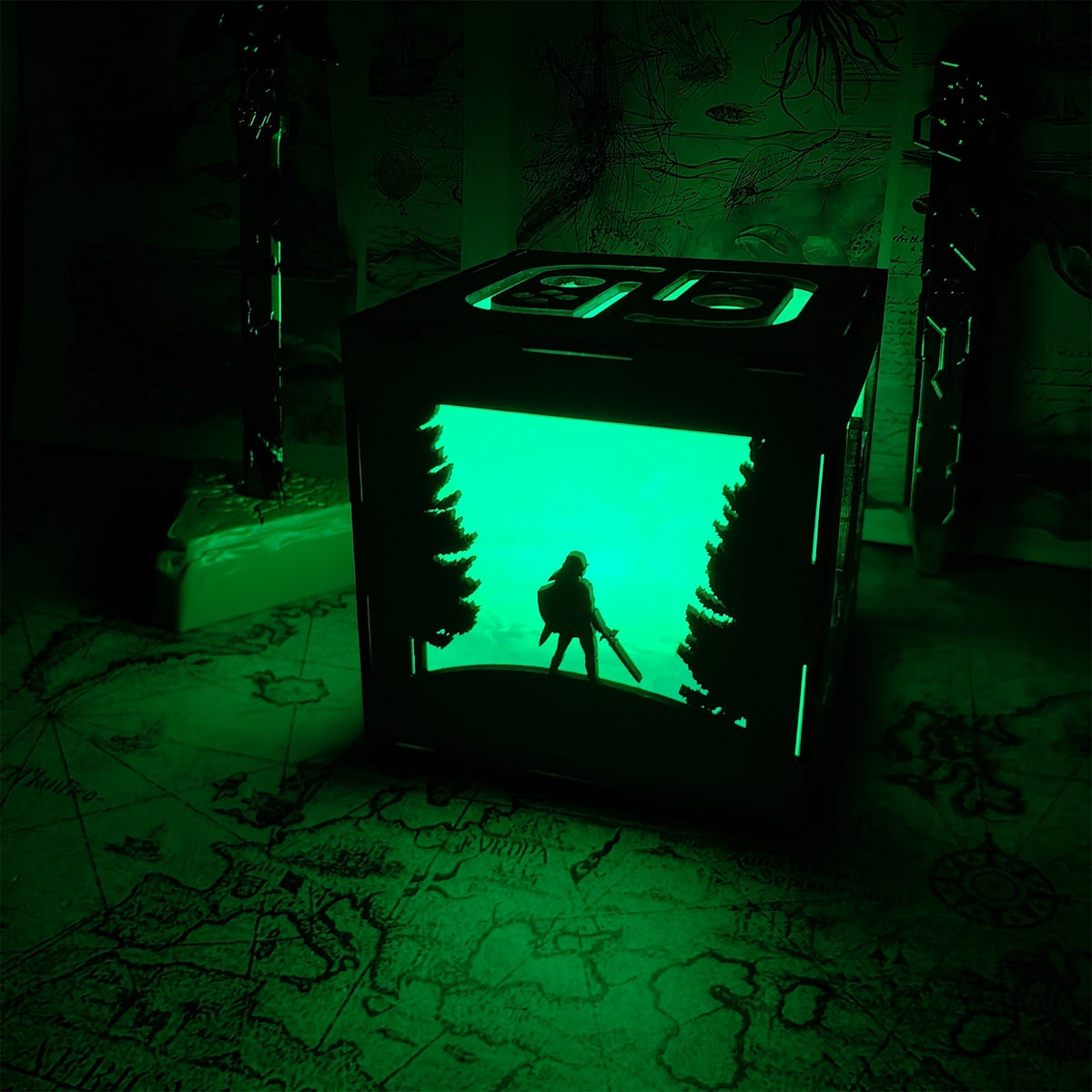 Link Figures Wood Cube Light Desk Decor - Tophatter Daily Deals
