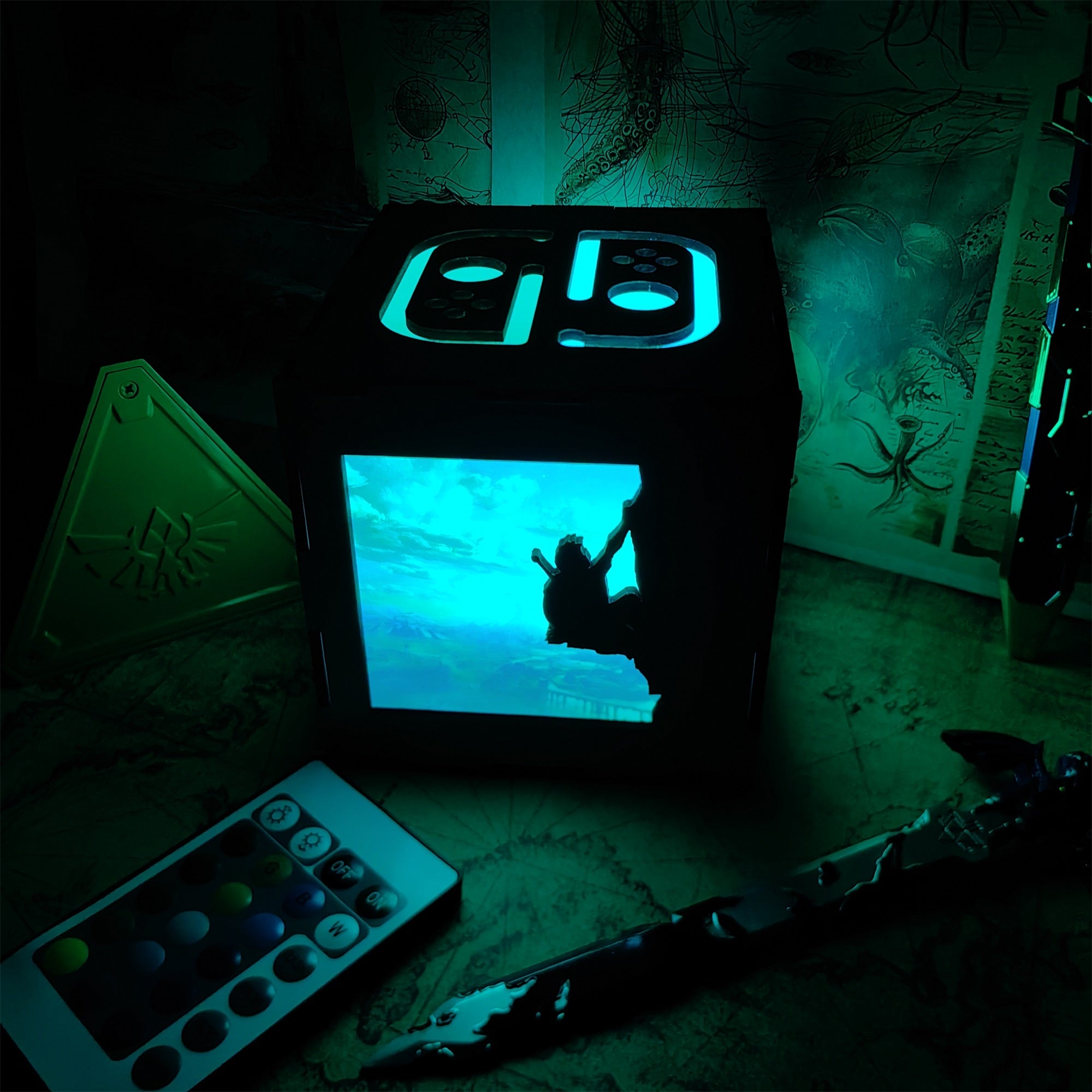 Link Figures Wood Cube Light Desk Decor Wooden Cube Light - Tophatter Daily Deals