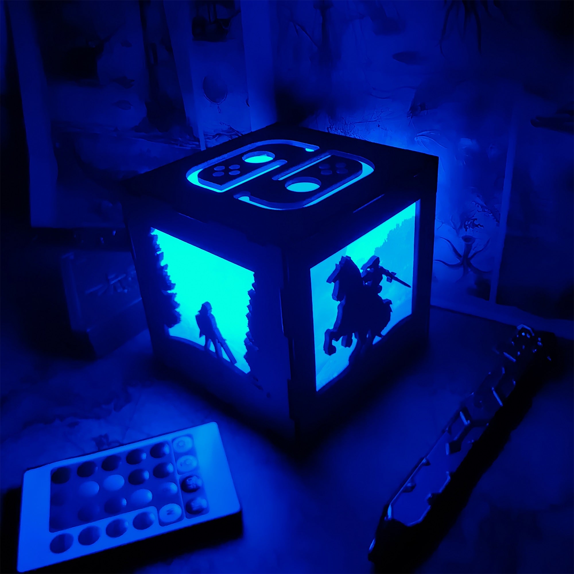 Link Figures Wood Cube Light Desk Decor - Tophatter Daily Deals